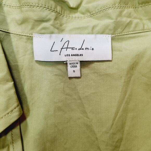 L'Academie Tereza Poplin Crop Top in Moss Green Small - Picture 4 of 9